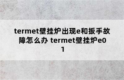 termet壁挂炉出现e和扳手故障怎么办 termet壁挂炉e01